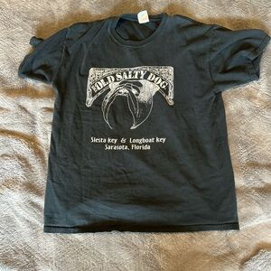 y2k black old salty dog graphic tee